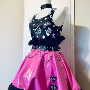 NEW 4 pc Punk Pink PVC Pentagram Set